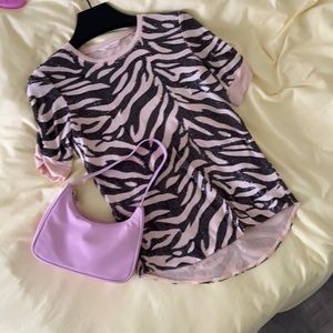 Xs cute chic and comfortable sequin zebra